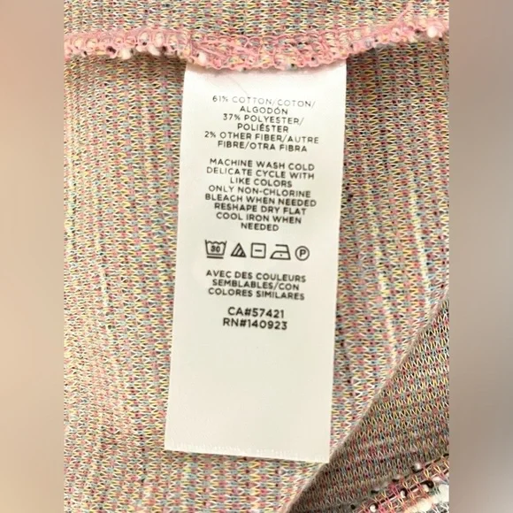 LOFT Colorful Knit Too Blouse with Puffed Sleeve | Size S - Picture 9 of 9